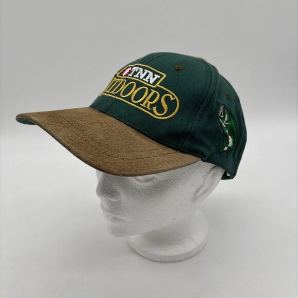 Vintage TNN Outdoors Hat Cap Snapback Nashville Suede Brim & Green Embroidered - Picture 2 of 7